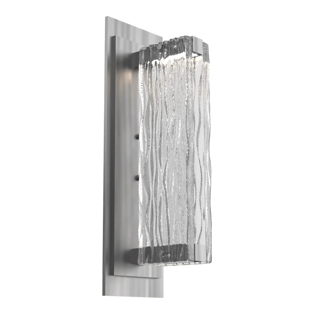 Tabulo Sconce by Hammerton Studio in Satin Nickel with Tabulo Tidal glass