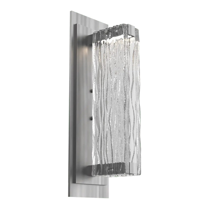 Tabulo Sconce by Hammerton Studio in Satin Nickel with Tabulo Tidal glass