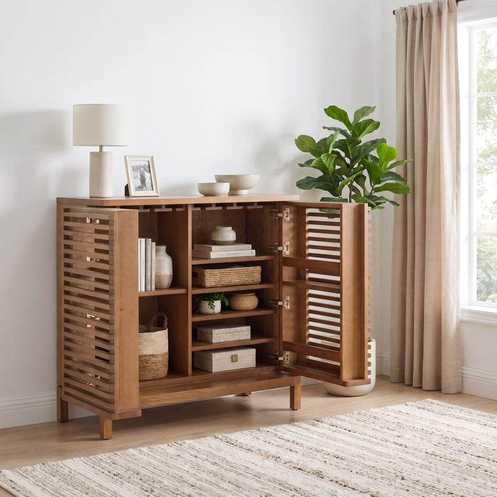 Tanner Bar Cabinet in Flaxen — lifestyle photo