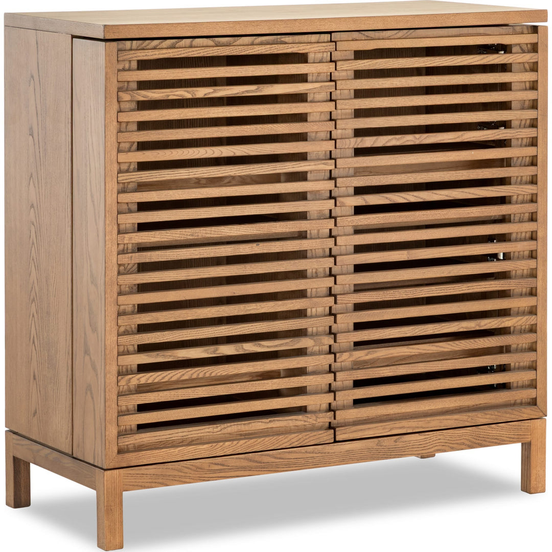 Tanner Bar Cabinet in Flaxen — product view on a white background