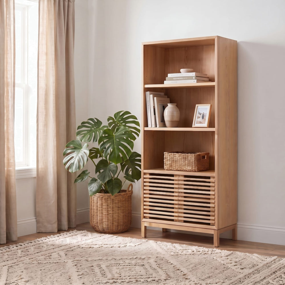 Tanner Bookcase in Flaxen — lifestyle photo