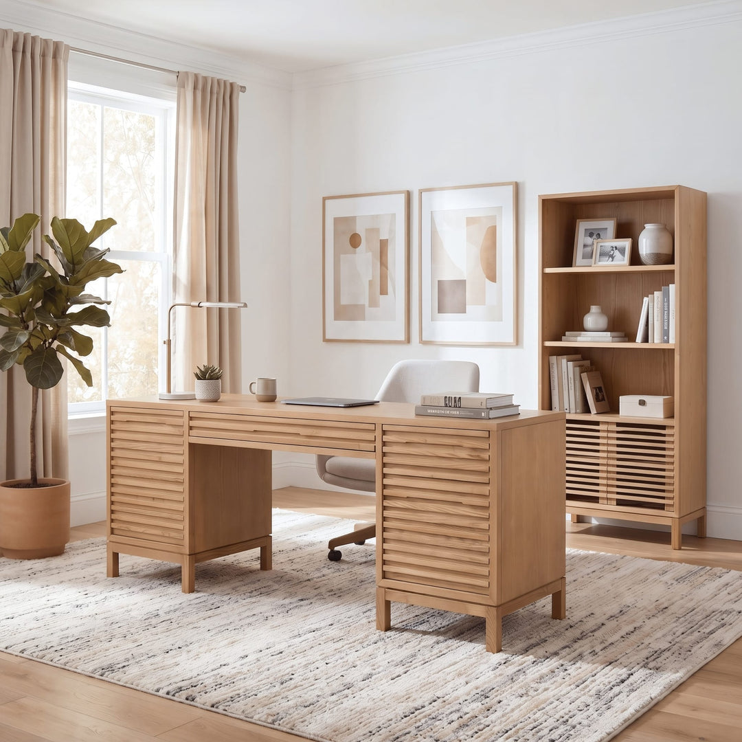 Tanner Bookcase in Flaxen — lifestyle photo
