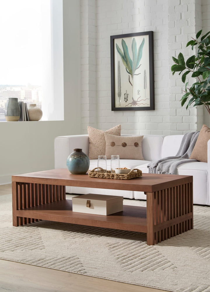 Tanner Coffee Table in Roux — lifestyle photo