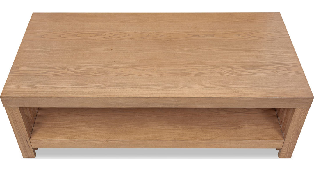 Tanner Coffee Table in Flaxen — product view on a white background