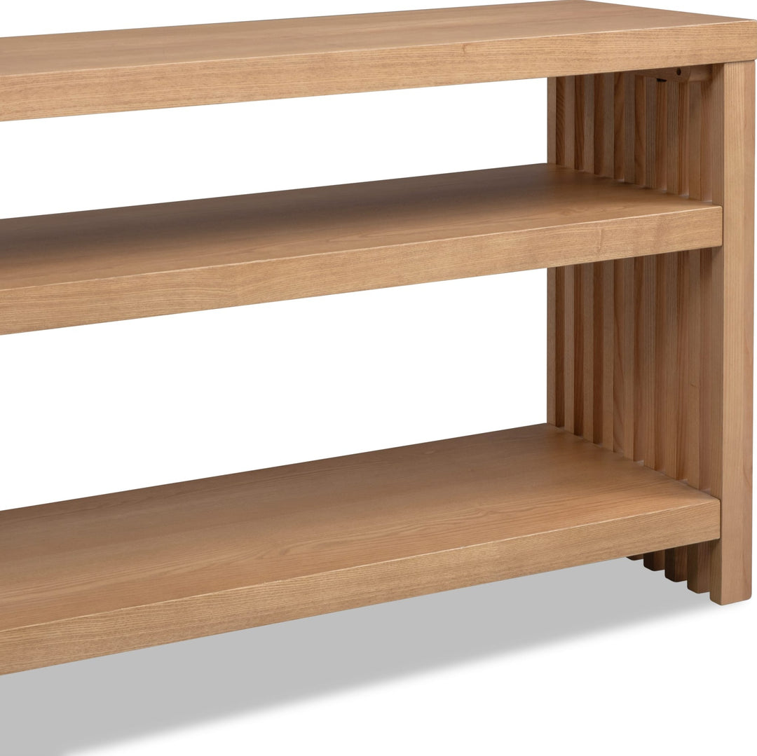 Tanner Console Table in Flaxen — lifestyle photo