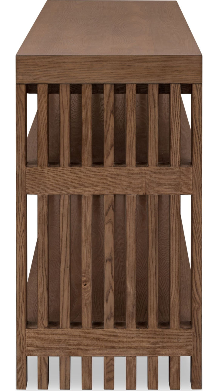 Tanner Console Table in Roux — product view on a white background