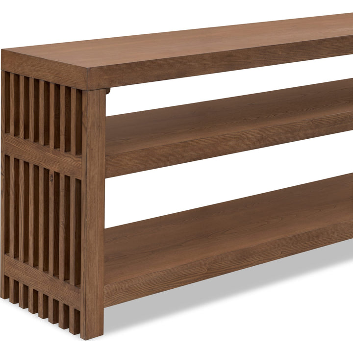 Tanner Console Table in Roux — product view on a white background