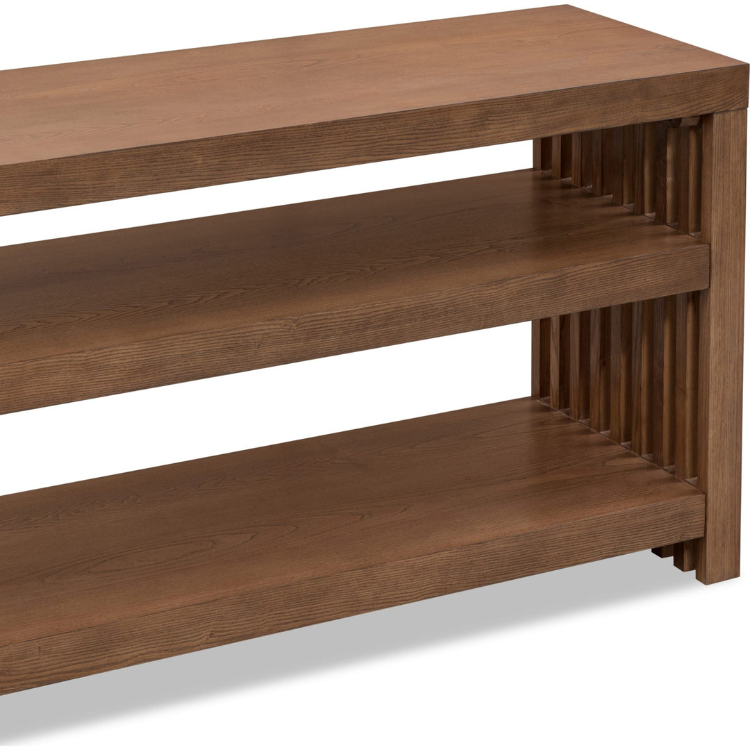 Tanner Console Table in Roux — product view on a white background