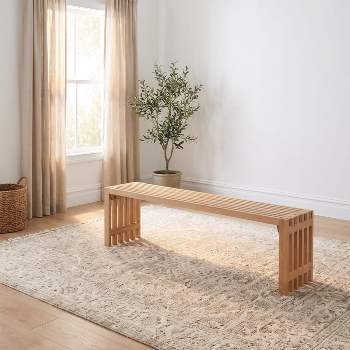 Tanner Dining Bench in Flaxen — lifestyle photo