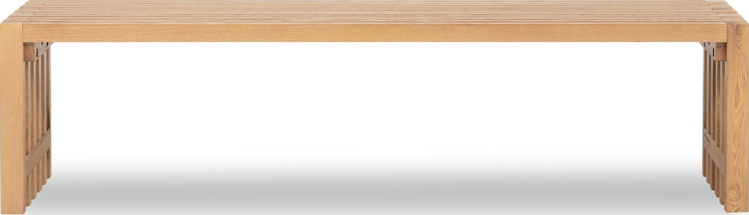 Tanner Dining Bench in Flaxen — lifestyle photo