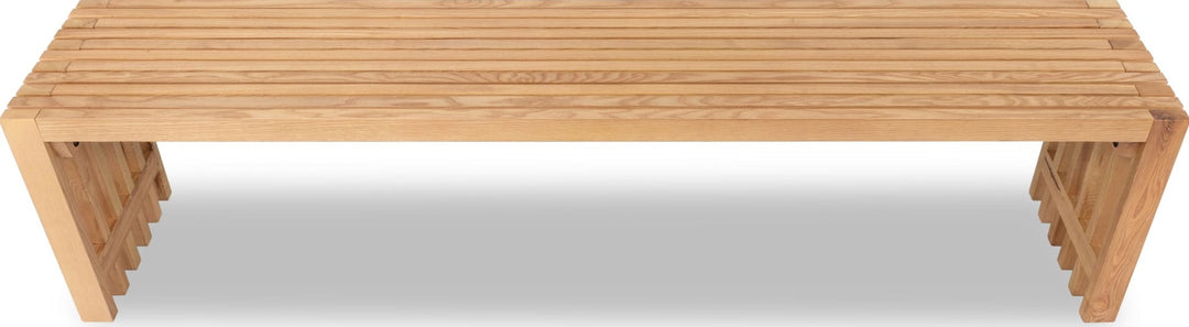 Tanner Dining Bench in Flaxen — lifestyle photo