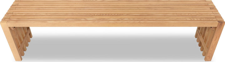 Tanner Dining Bench in Flaxen — lifestyle photo