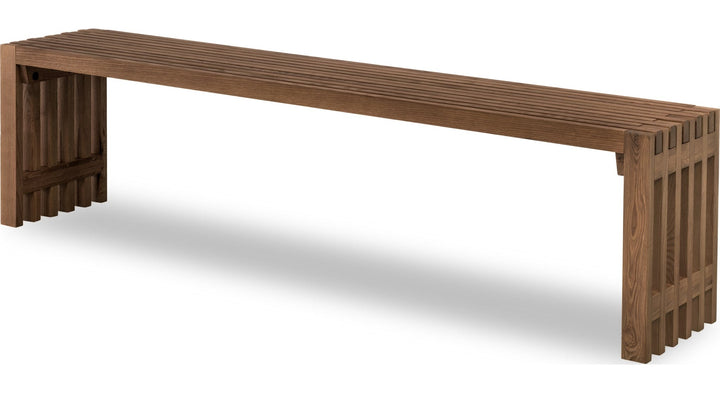 Tanner Dining Bench in Roux — product view on a white background