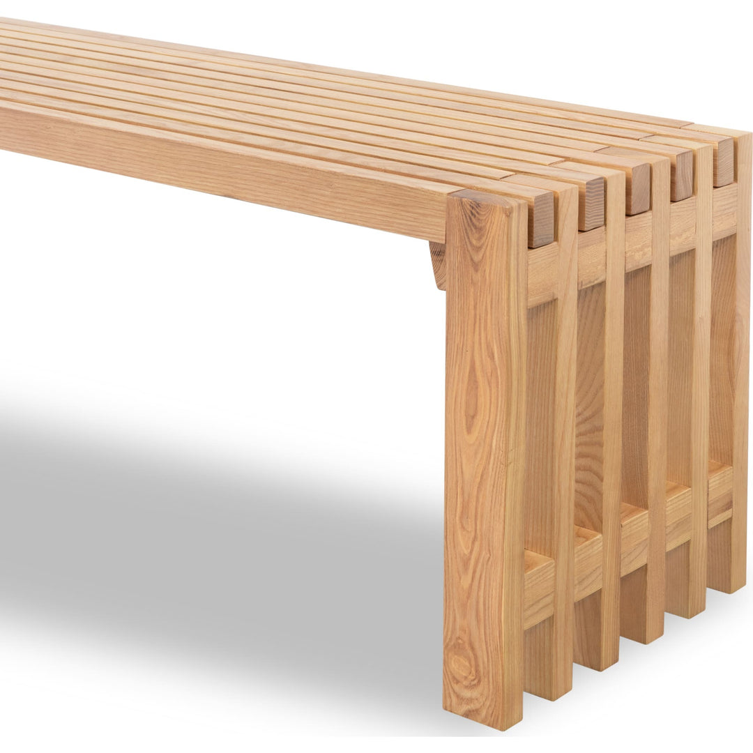 Tanner Dining Bench in Flaxen — product view on a white background