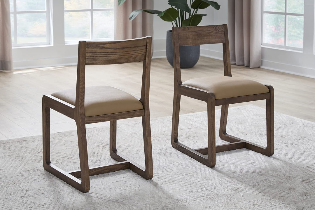Tanner Dining Chair in Roux and Cam Tan — lifestyle photo