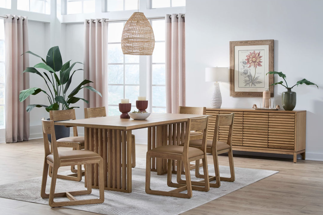 Tanner Dining Table in Flaxen — lifestyle photo