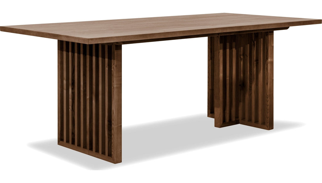 Tanner Dining Table in Roux — product view on a white background