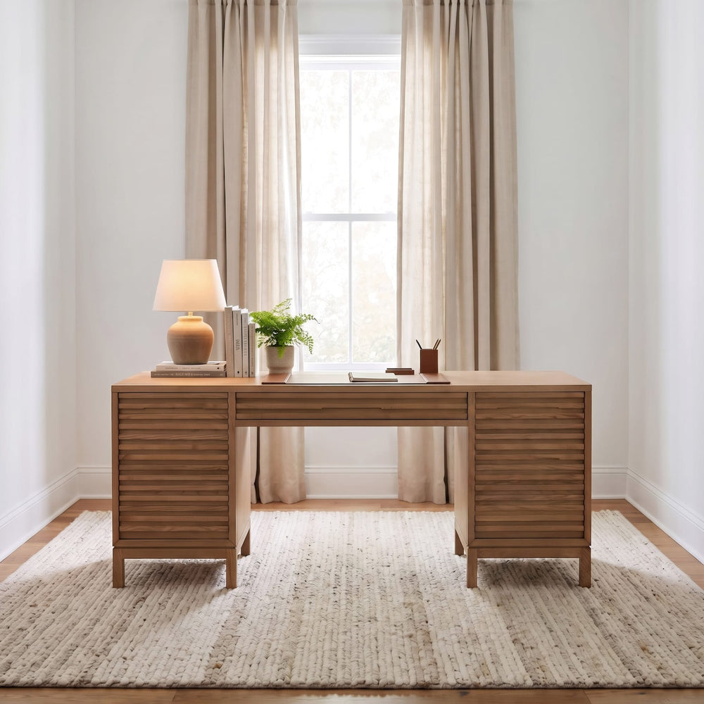 Tanner File Drawer Desk in Flaxen — lifestyle photo