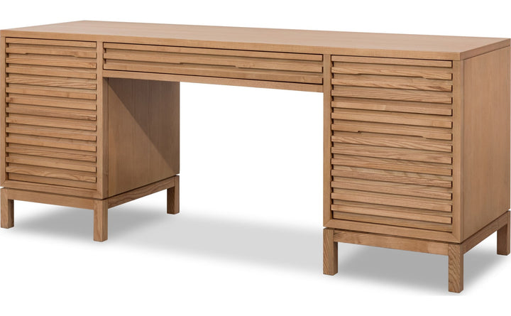 Tanner File Drawer Desk in Flaxen — product view on a white background
