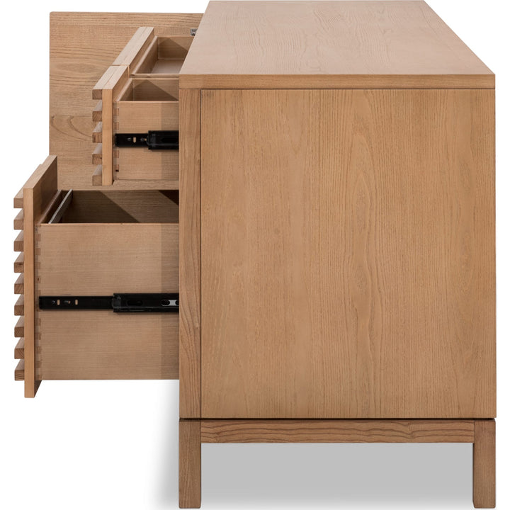 Tanner File Drawer Desk in Flaxen — product view on a white background