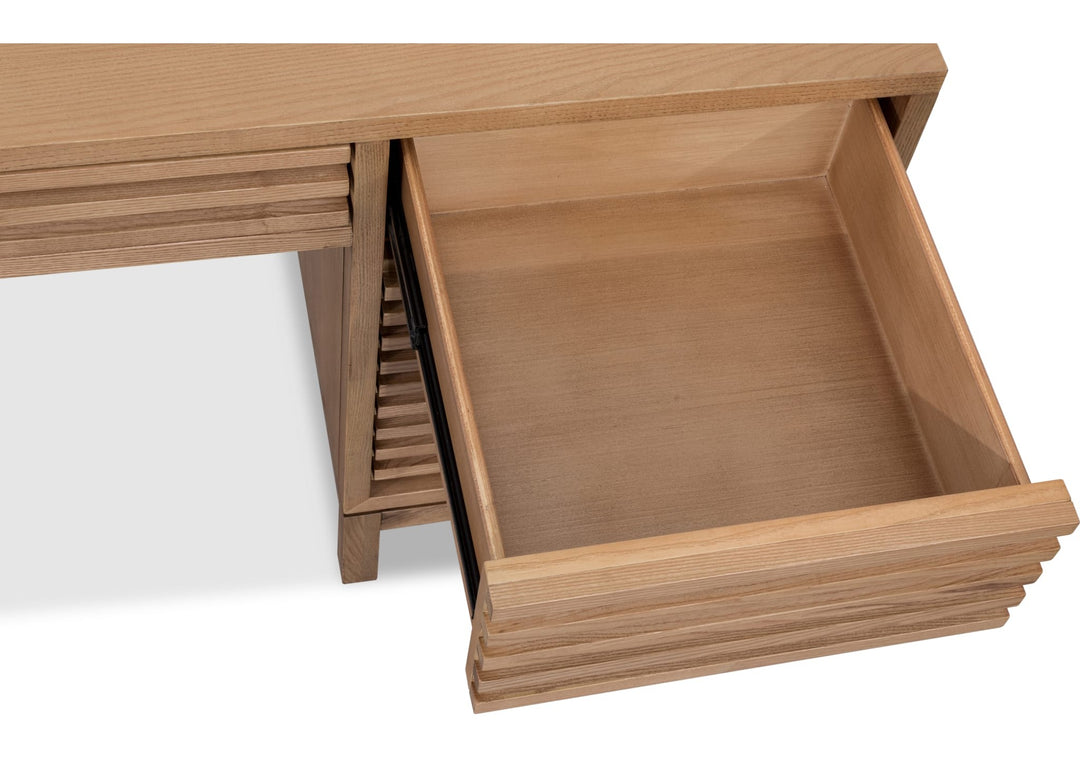 Tanner File Drawer Desk in Flaxen — product view on a white background