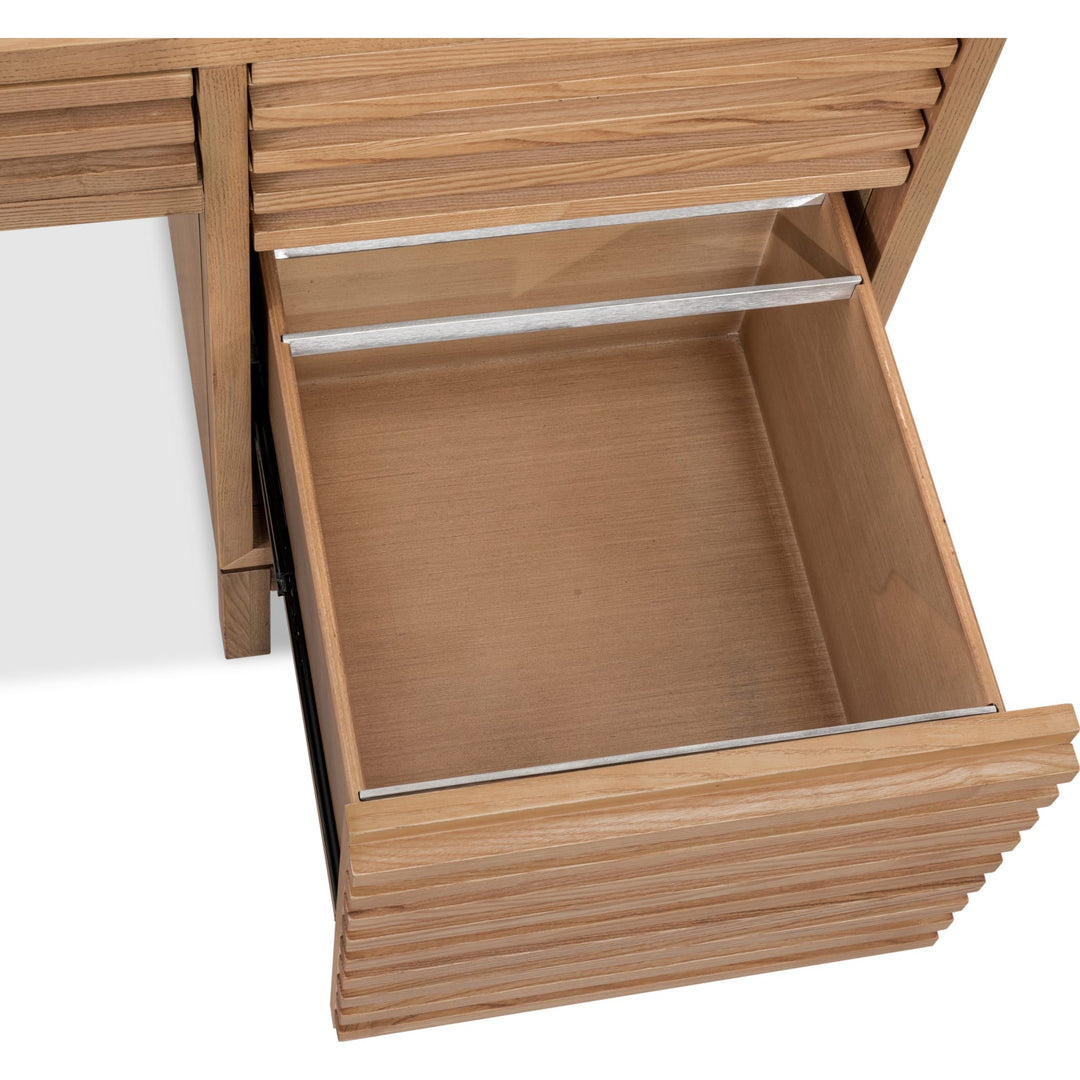 Tanner File Drawer Desk in Flaxen — product view on a white background