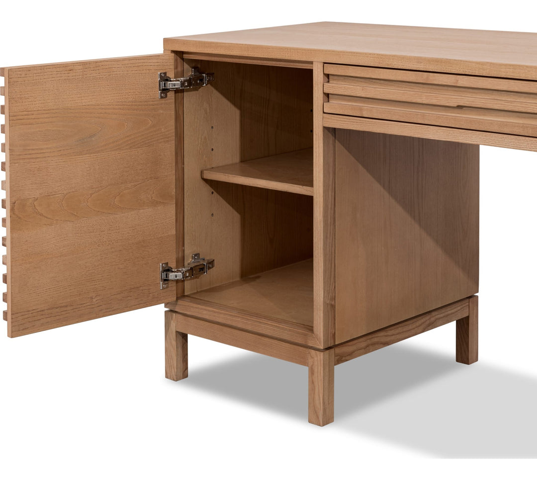 Tanner File Drawer Desk in Flaxen — product view on a white background