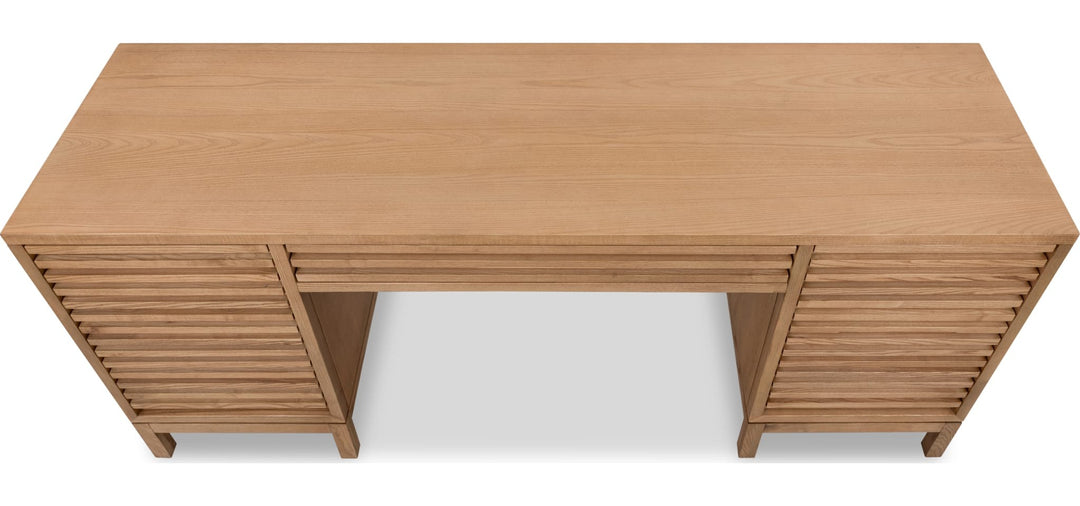 Tanner File Drawer Desk in Flaxen — product view on a white background