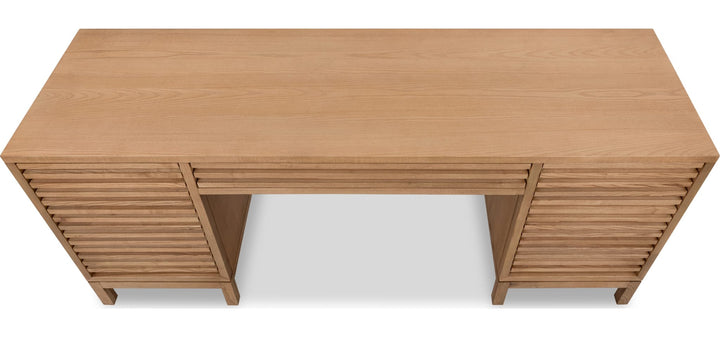 Tanner File Drawer Desk in Flaxen — product view on a white background