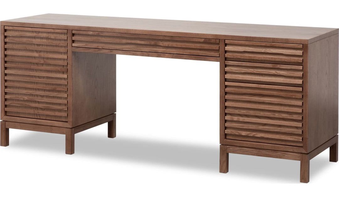 Tanner File Drawer Desk in Roux — product view on a white background