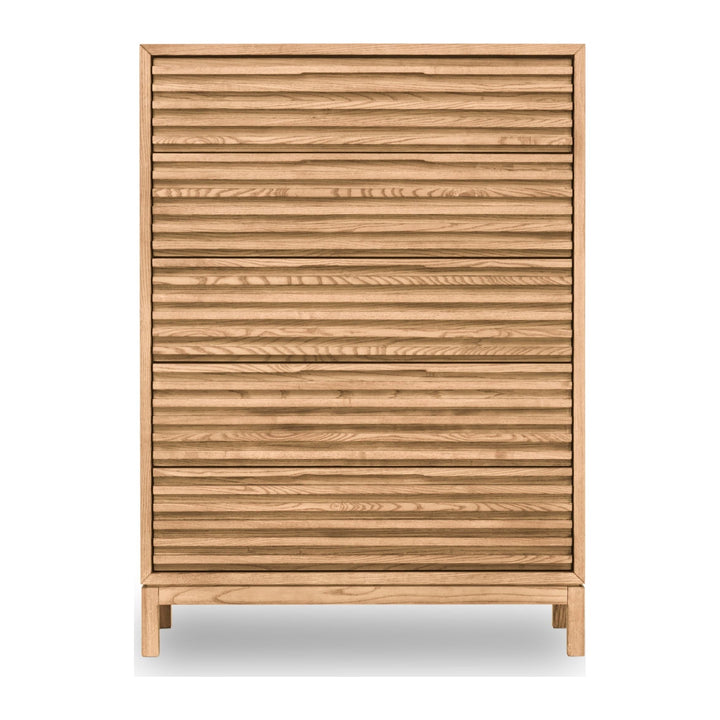 Tanner Five Drawer Chest by Modus in Flaxen — on a white background