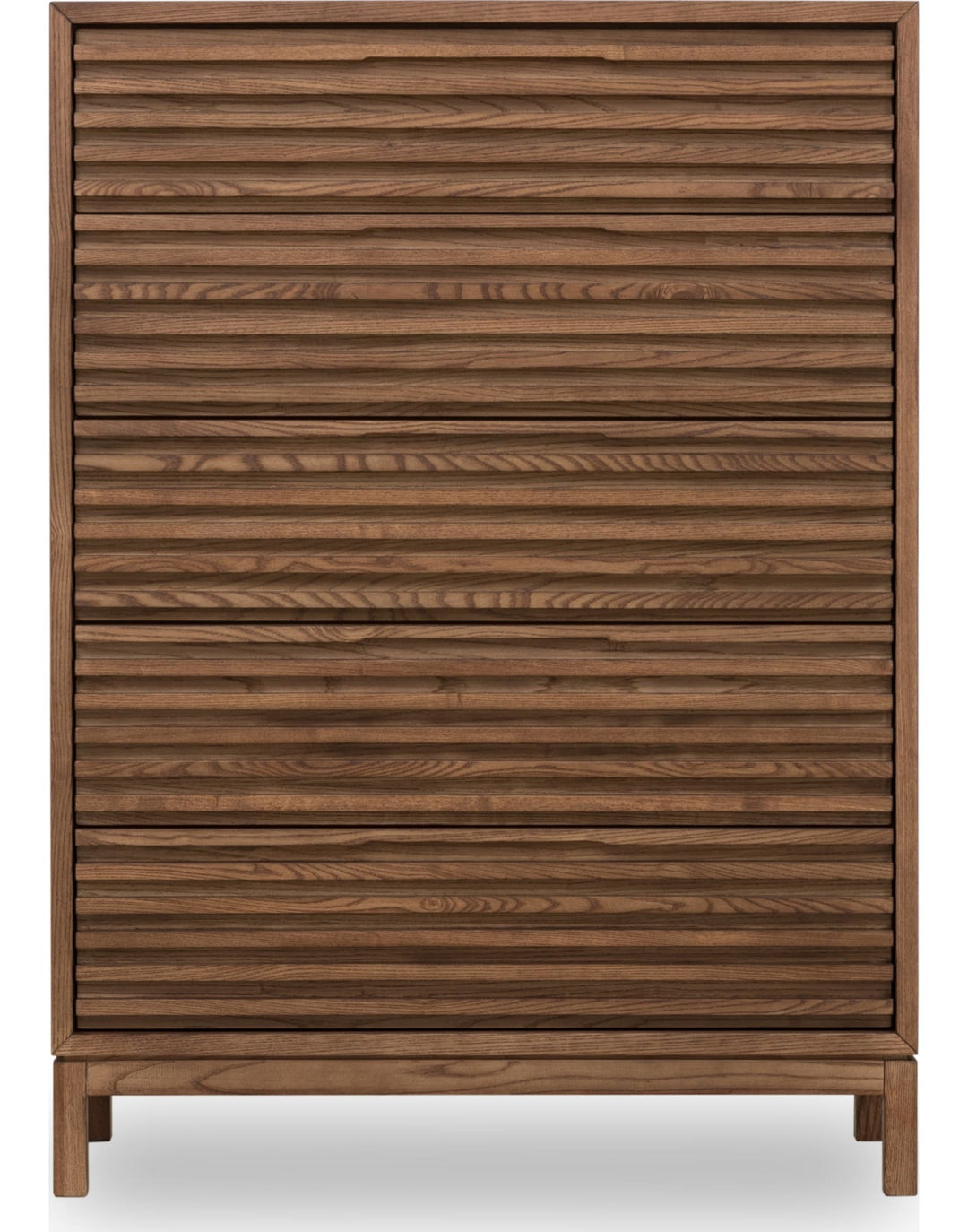 Tanner Five Drawer Chest in Roux — on a white background