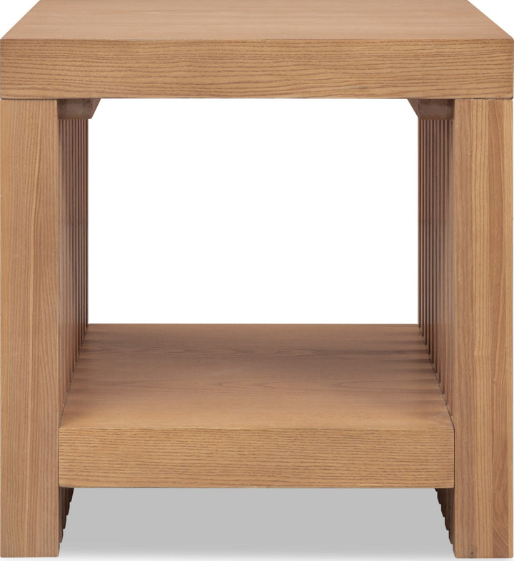 Tanner Side Table in Flaxen — lifestyle photo