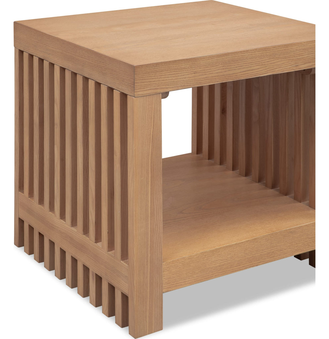 Tanner Side Table in Flaxen — product view on a white background