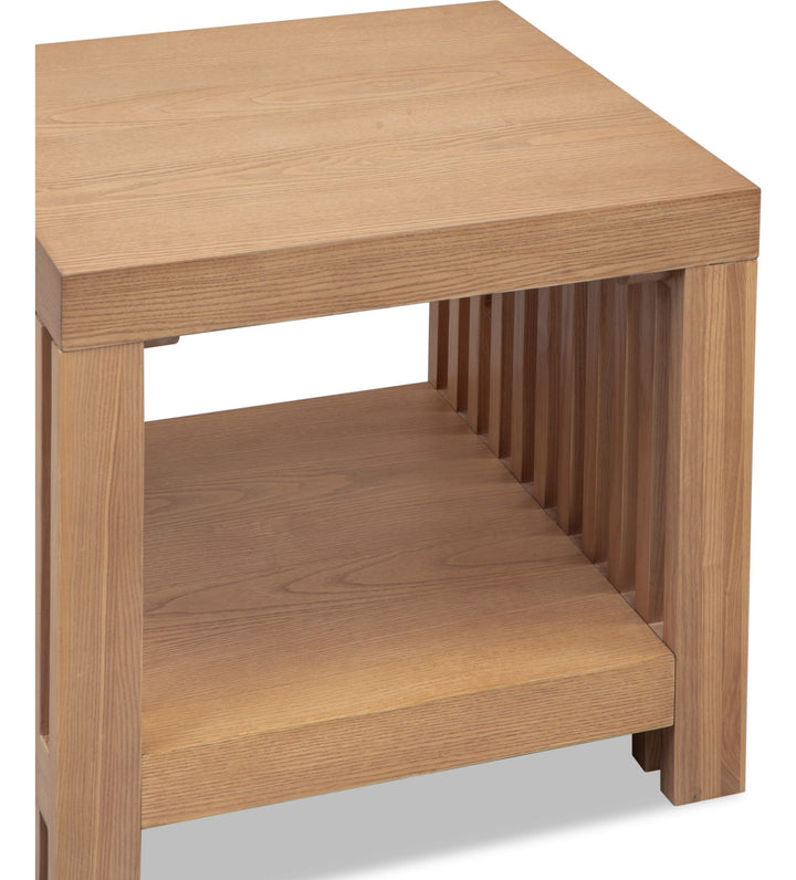Tanner Side Table in Flaxen — product view on a white background