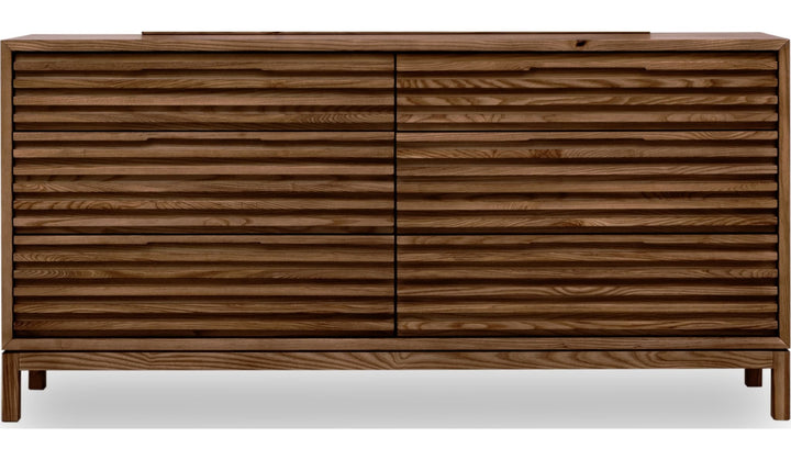 Tanner Six Drawer Dresser in Roux — on a white background