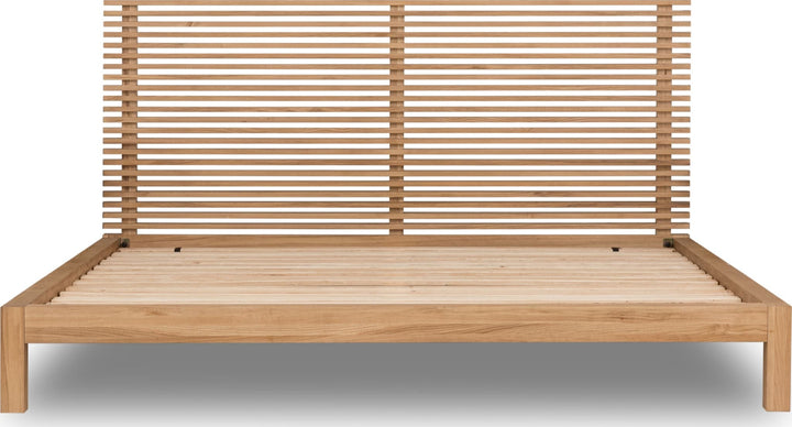 Tanner Solid Ash Platform Bed in Flaxen — front view without mattress