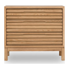 Tanner Three Drawer USB-Charging Nightstand by Modus in Flaxen — on a white background