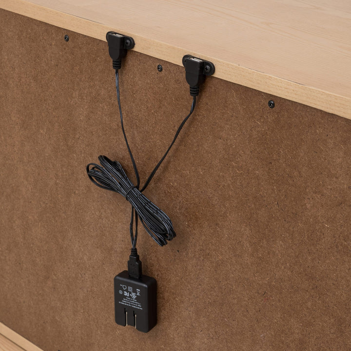 Tanner Three Drawer USB-Charging Nightstand in Flaxen — detail view