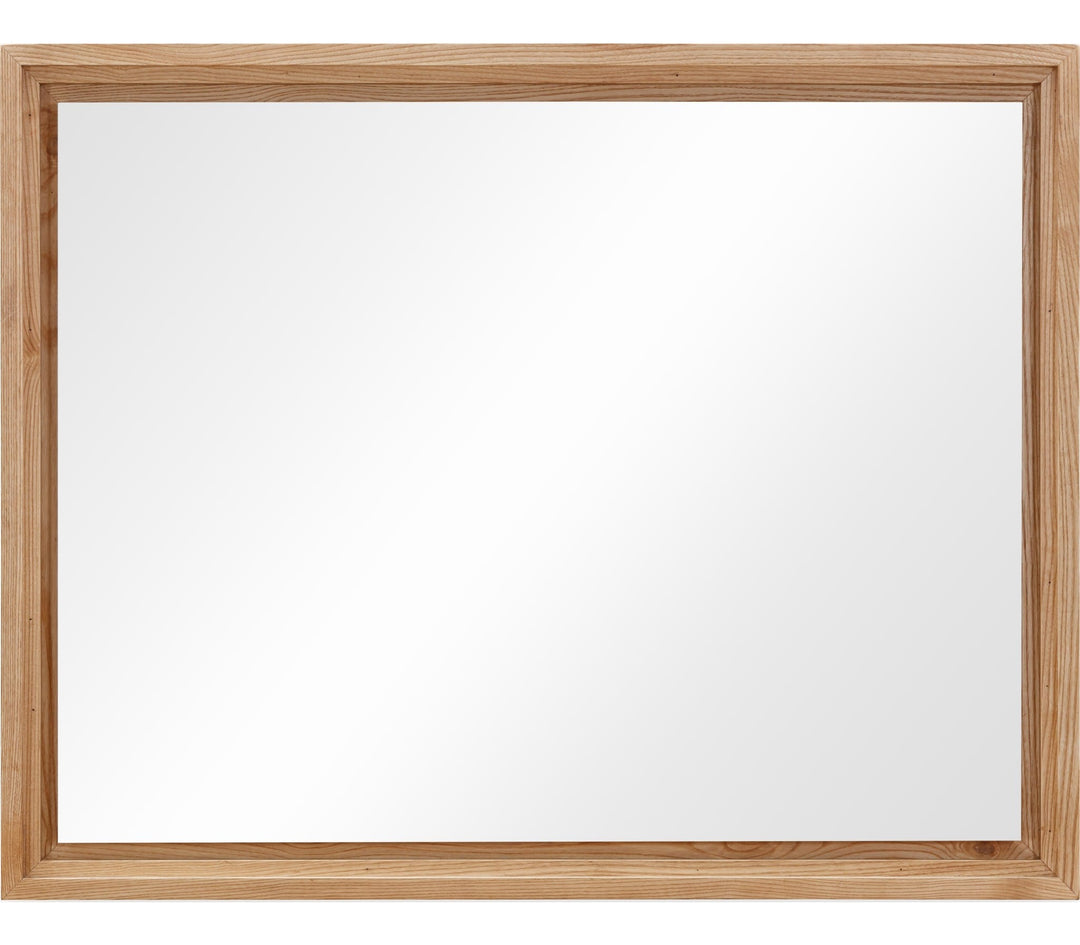 Tanner Wall or Dresser Mirror in Flaxen — on a white background