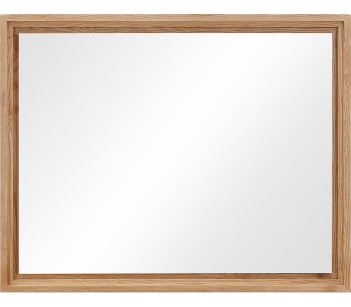 Tanner Wall or Dresser Mirror in Flaxen — on a white background
