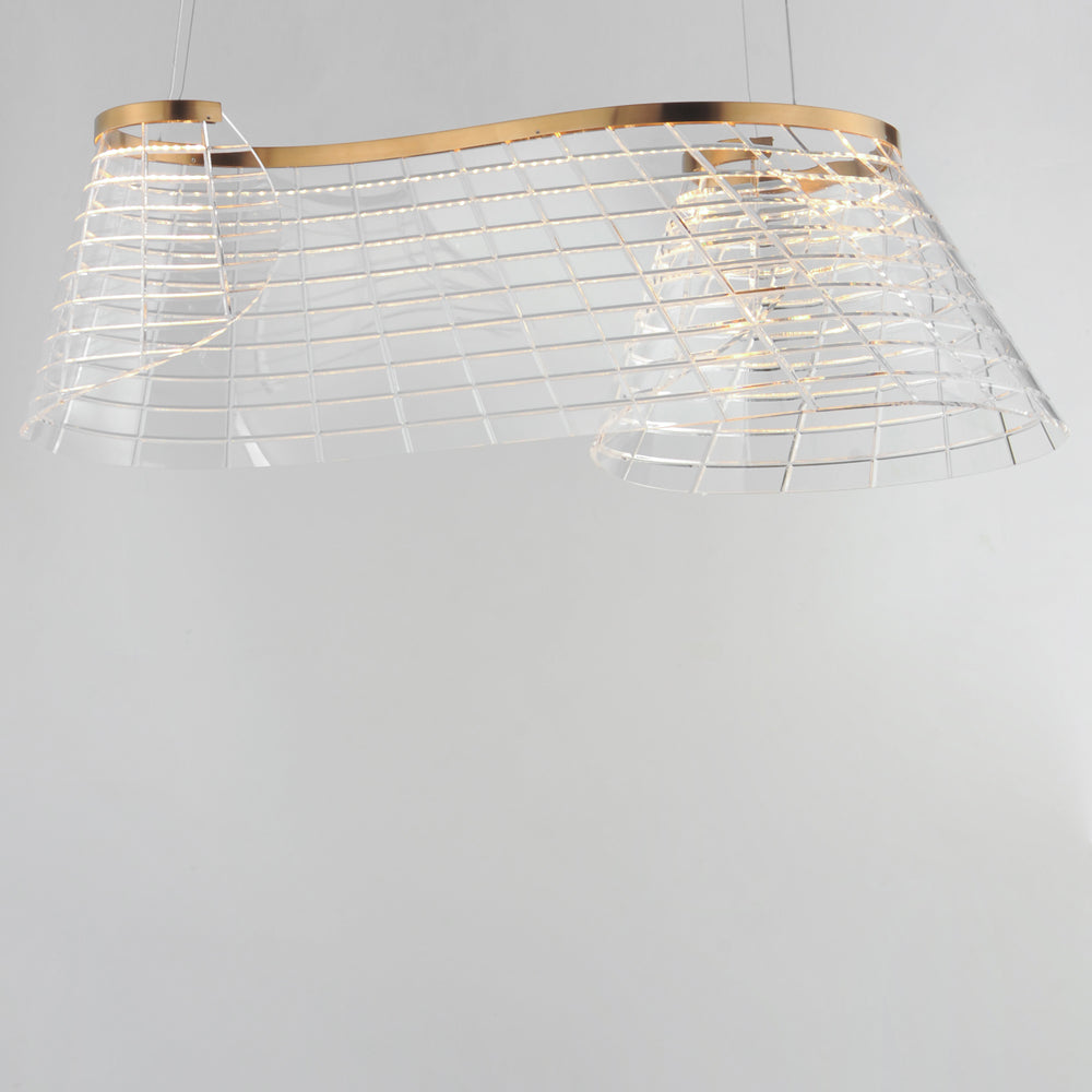 Tartan 1-Light Linear LED Pendant by ET2 Lighting, styled view 1