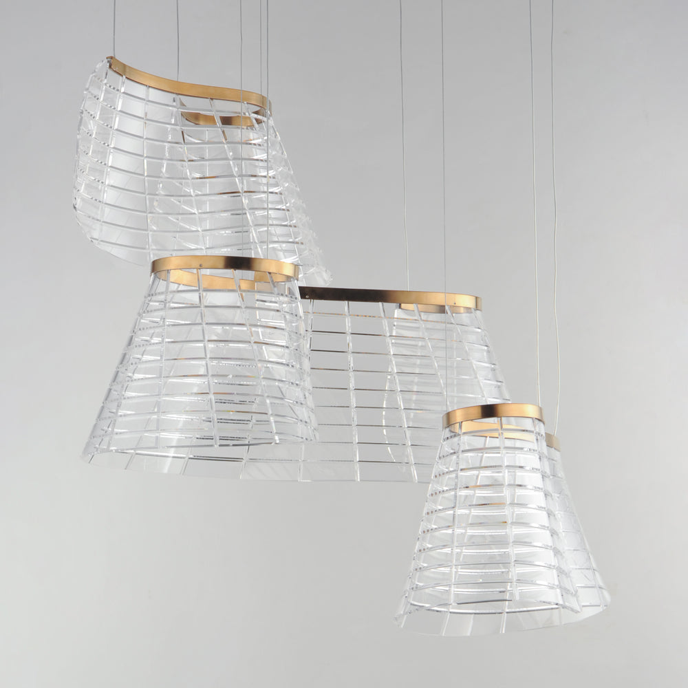 Tartan 3-Light LED Pendant by ET2 Lighting, styled view 1