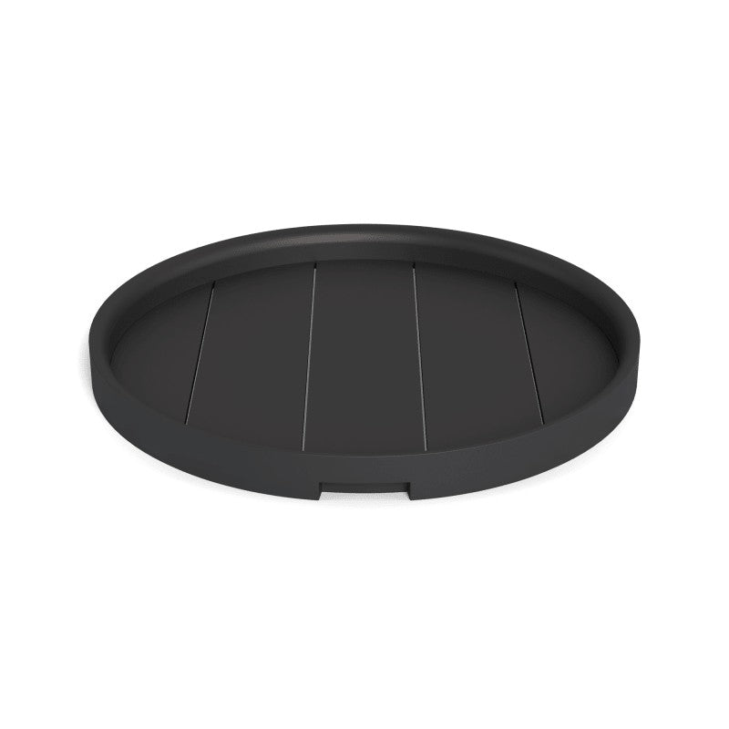 Tavola Aluminum Round Tray 18" by Harbour in Aluminum Asteroid