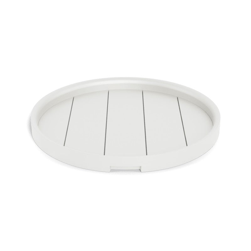 Tavola Aluminum Round Tray 18" by Harbour in Aluminum White