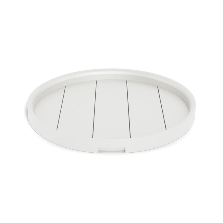 Tavola Aluminum Round Tray 18" by Harbour in Aluminum White
