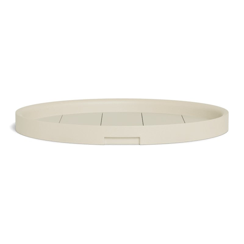 Tavola Aluminum Round Tray 24" by Harbour in Aluminum Bone
