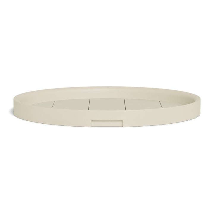 Tavola Aluminum Round Tray 24" by Harbour in Aluminum Bone