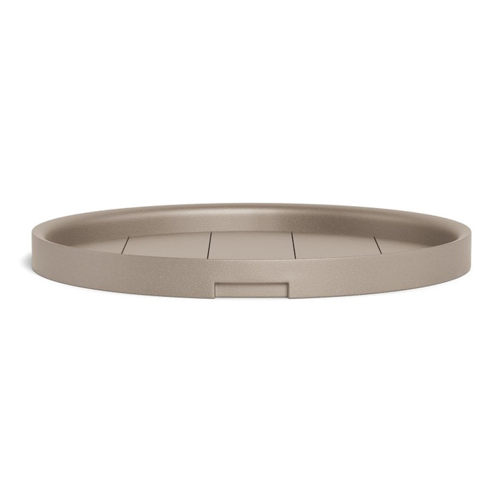 Tavola Aluminum Round Tray 24" by Harbour in Aluminum Taupe