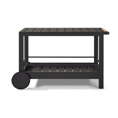 Tavola Aluminum Slatted Bar Cart by Harbour in Aluminum Asteroid